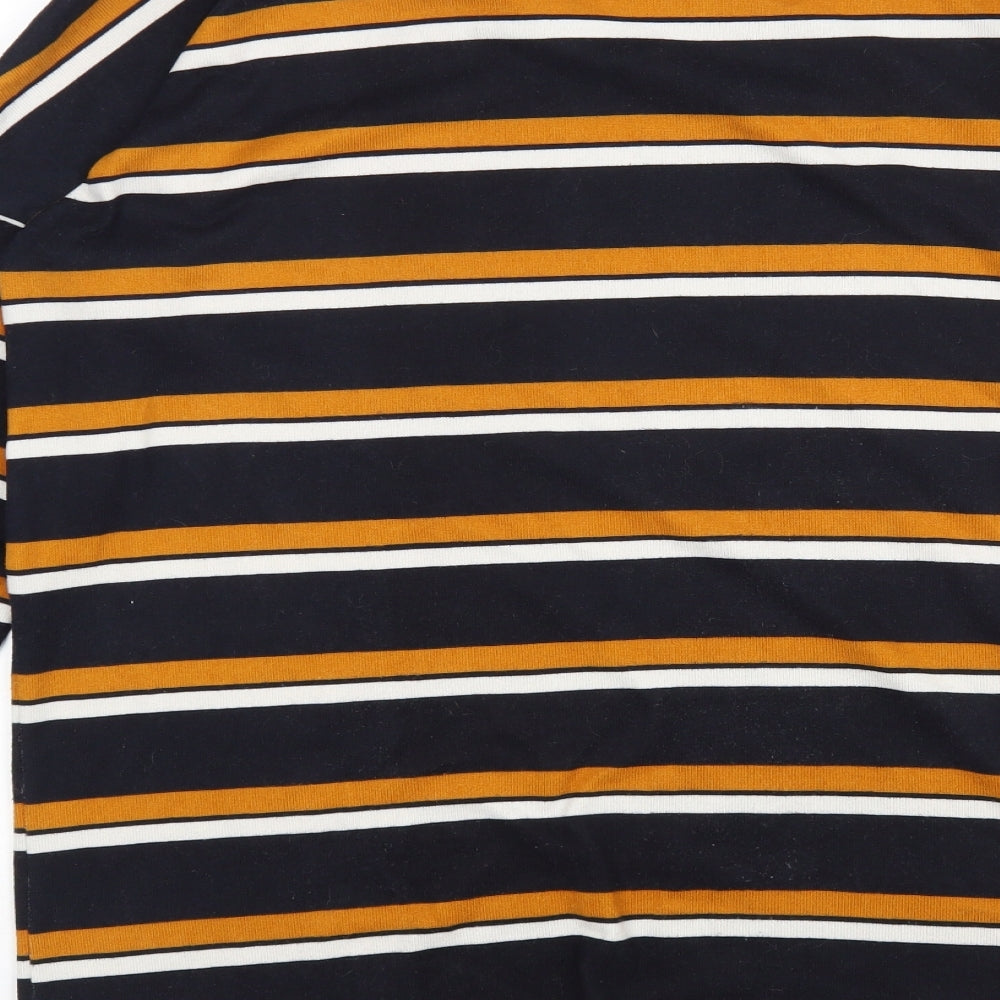 F&F Womens Multicoloured Striped Polyester Jumper Dress Size 12 Round Neck