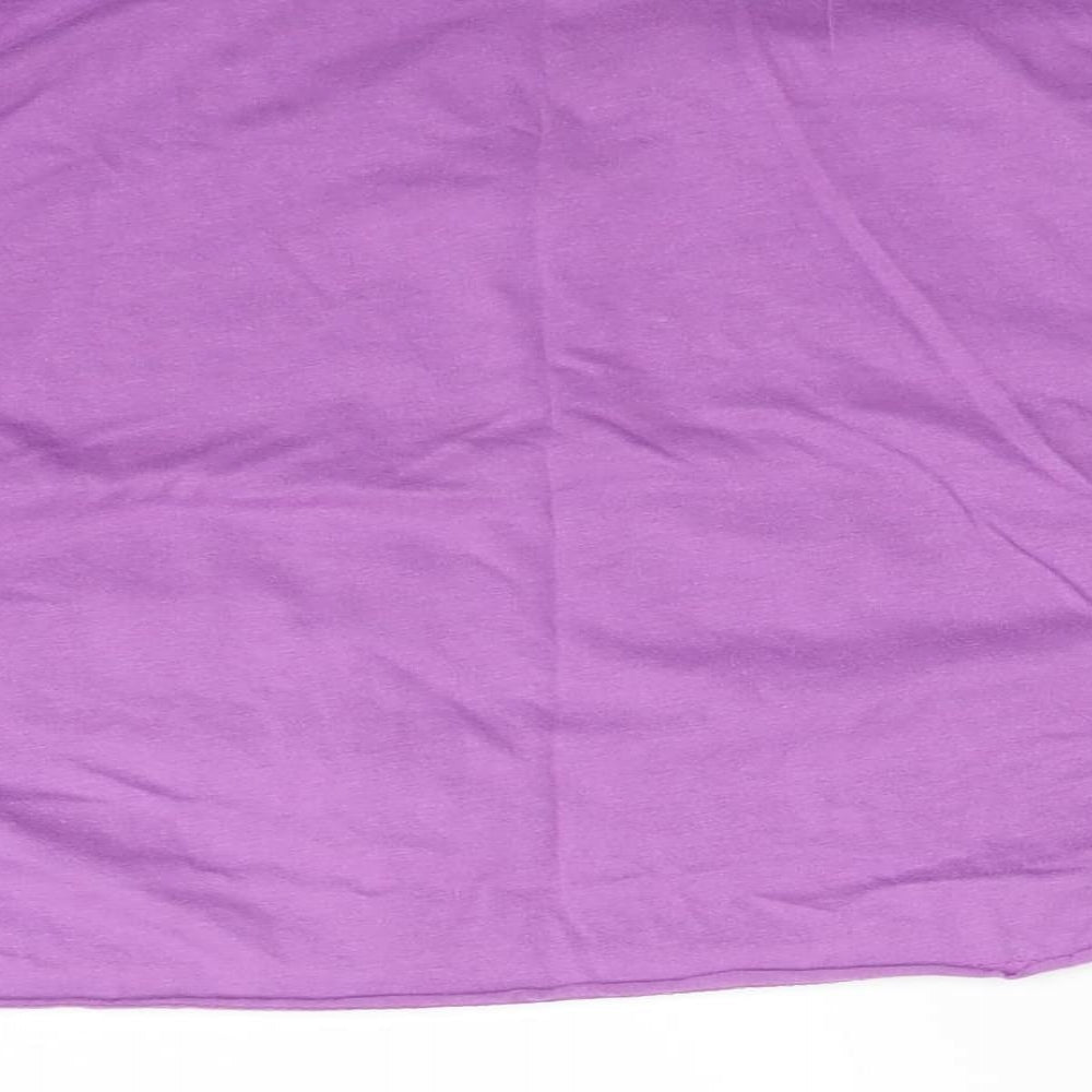 Missguided Womens Purple Polyester Cropped T-Shirt Size 8 Crew Neck - SISTER