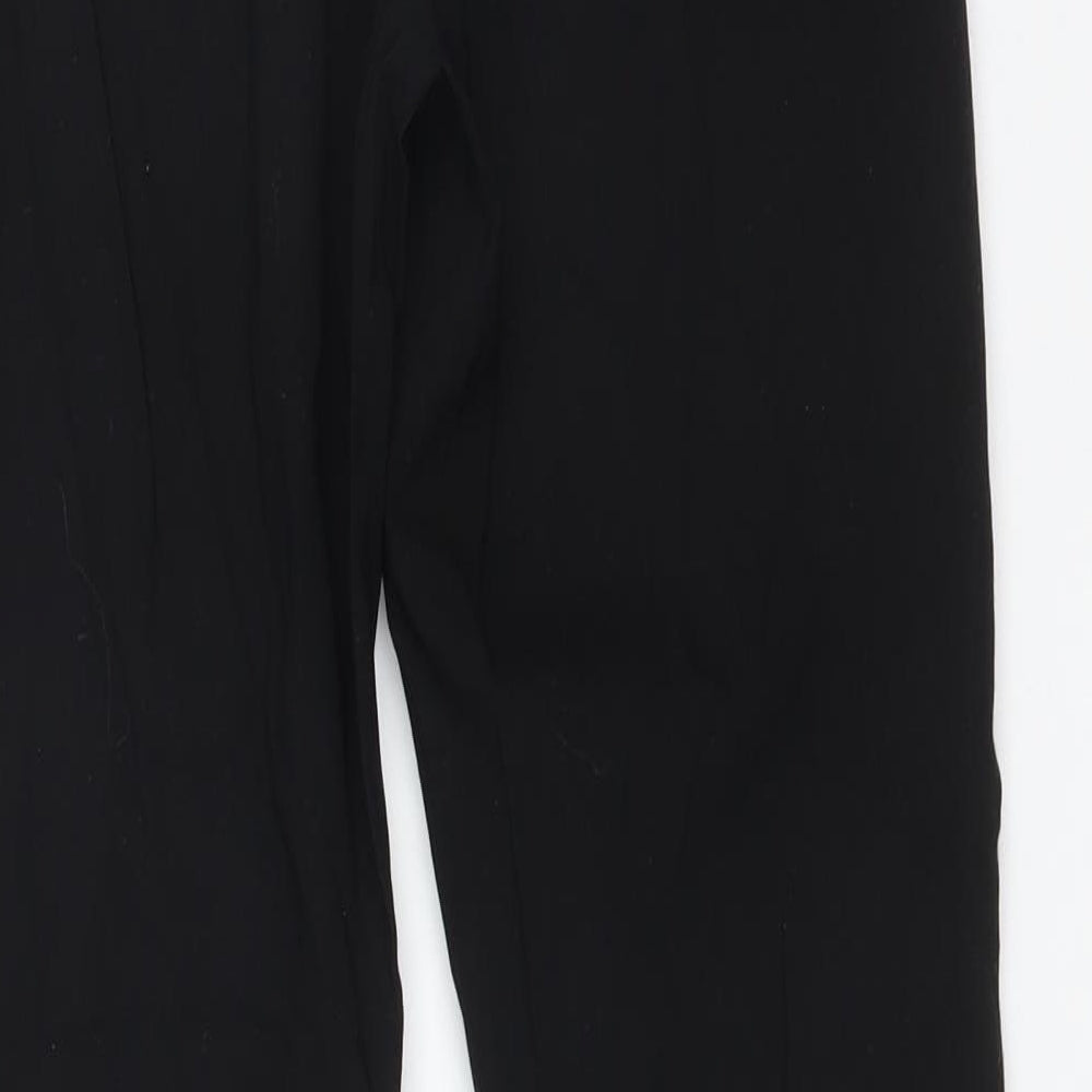 Peacocks Womens Black Viscose Trousers Size 8 L28 in Regular