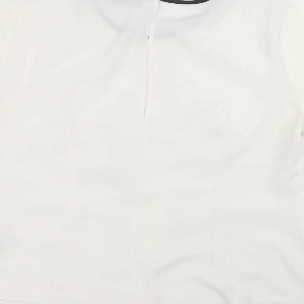 Oasis Womens White Cotton Basic T-Shirt Size 16 Round Neck