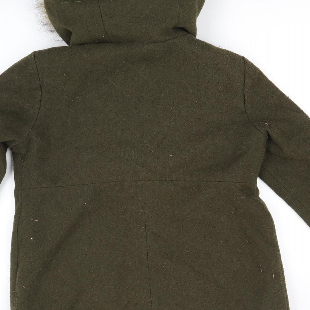 Miss Selfridge Womens Brown Parka Coat Size 6