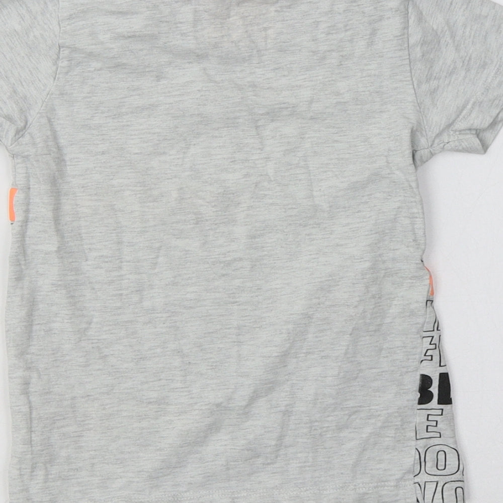 Matalan Boys Grey Cotton Basic T-Shirt Size 5 Years Crew Neck