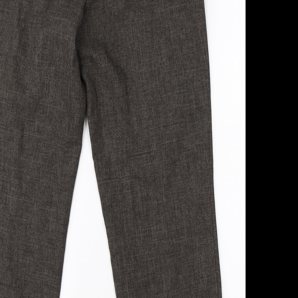 M&S Womens Grey Polyester Dress Pants Trousers Size 12 L27 in Regular