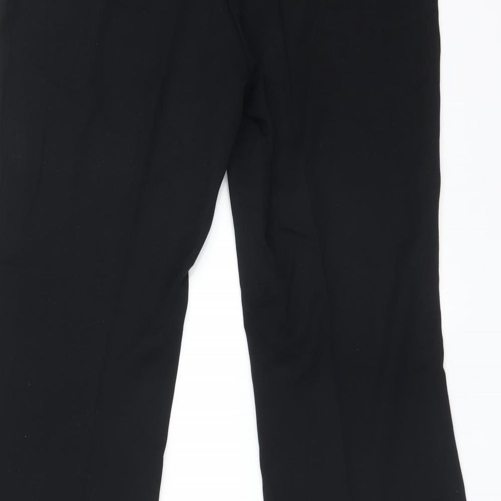 M&S Womens Black Viscose Trousers Size 10 L28 in Regular