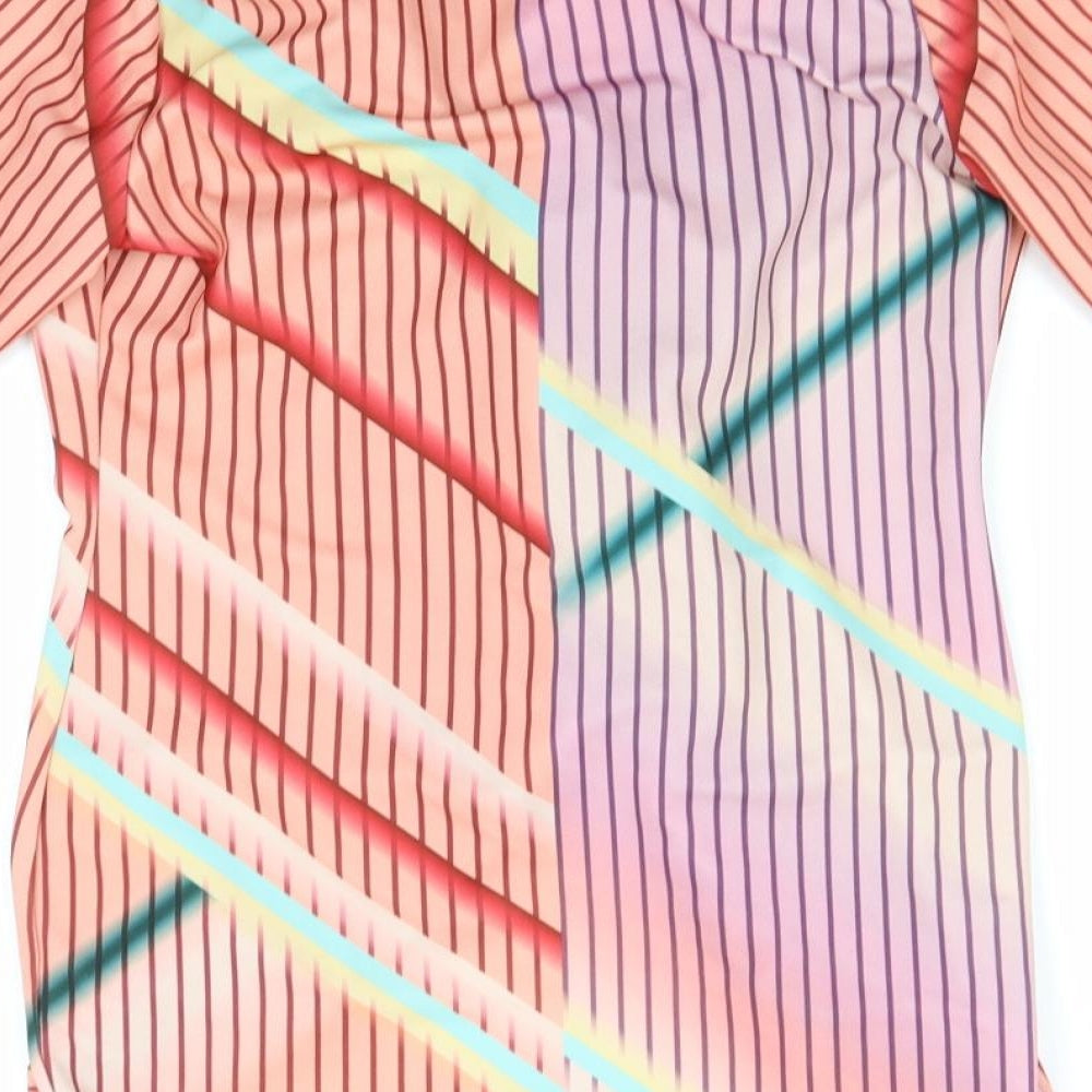 CBR Womens Pink Striped Overcoat Jacket Size 8