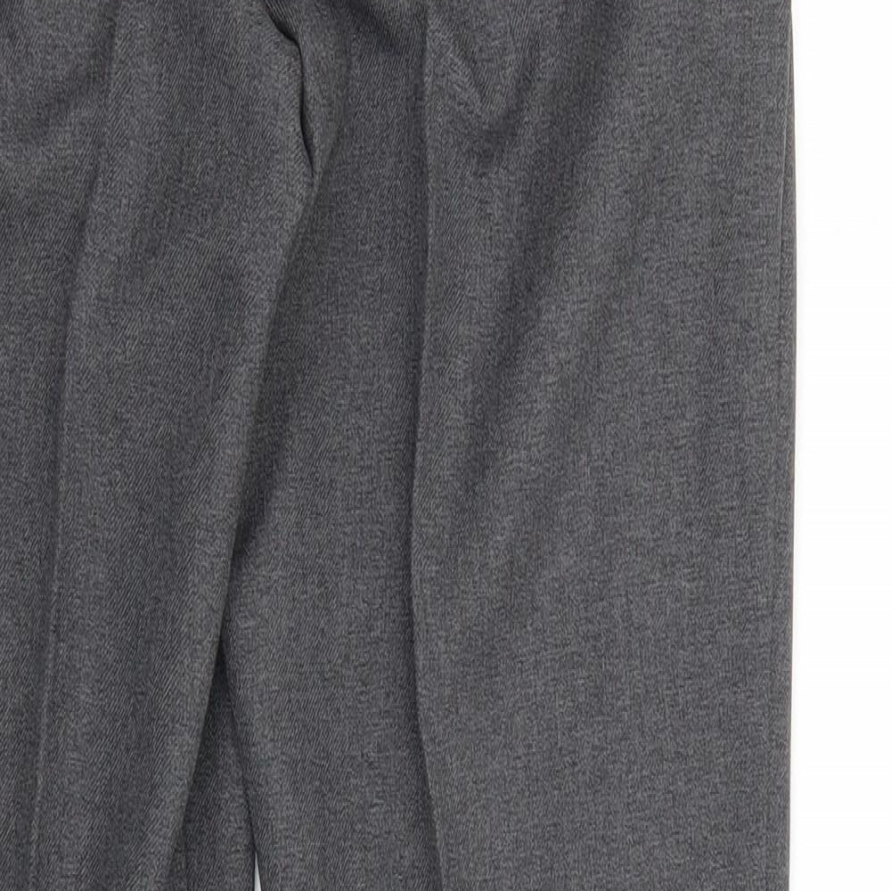 Signature Womens Grey Polyester Trousers Size 28 in L30 in Regular