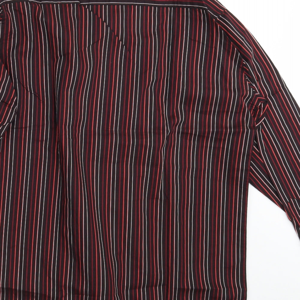 Ben Sherman Mens Multicoloured Striped Cotton Button-Up Size 15 Collared Button