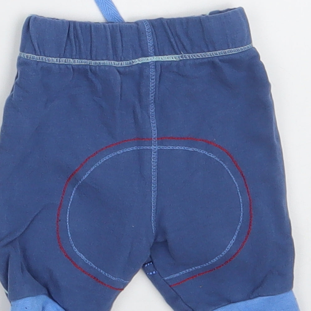 George Baby Blue 100% Cotton Jogger Leggings Size 0-3 Months - Waist 14in; Inside leg 5in