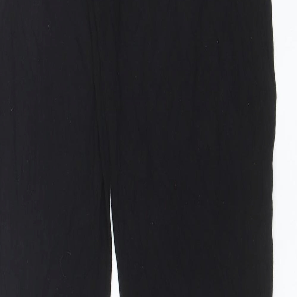 PRETTYLITTLETHING Womens Black Viscose Trousers Size 8 L30 in Regular