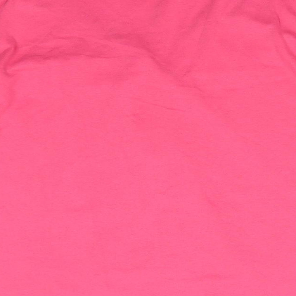 Yessica Womens Pink Tunic T-Shirt Size L V-Neck - Coral colour