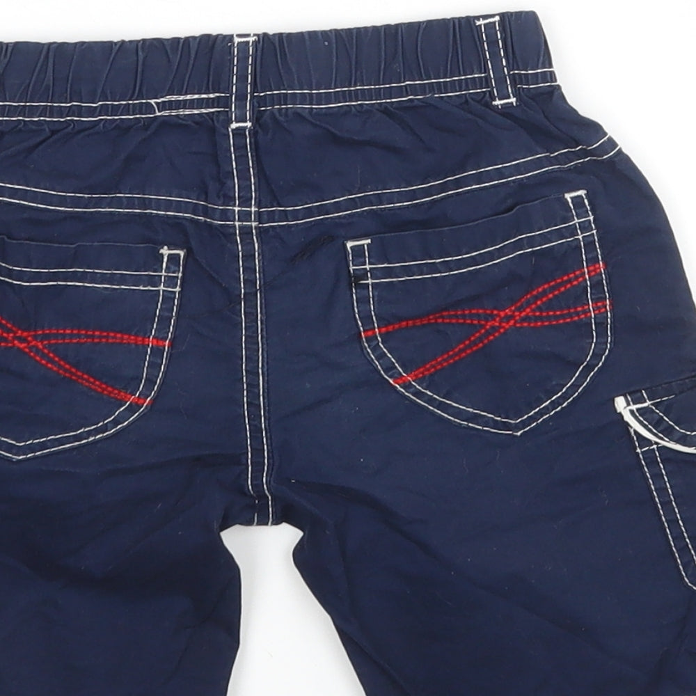 Happy House Boys Blue Cotton Cargo Shorts Size 3-4 Years Regular