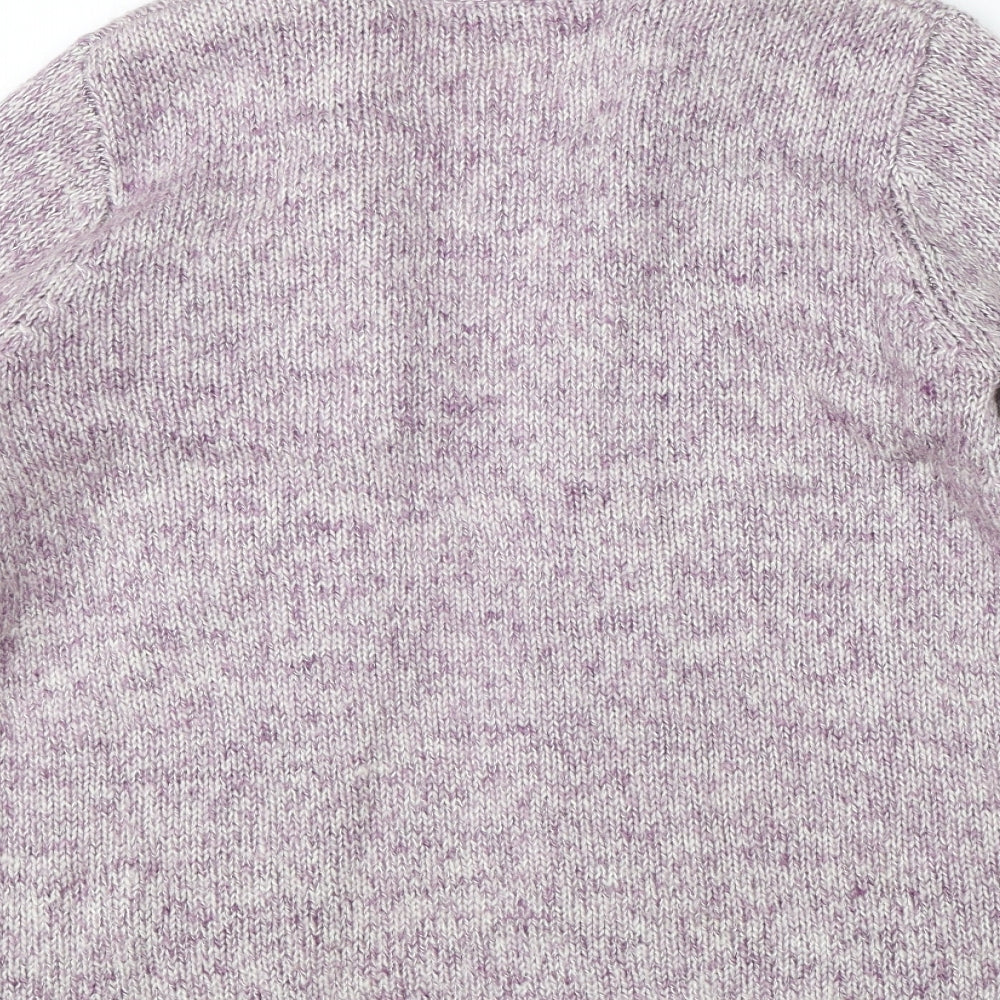 Bonmarche Womens Purple Collared Acrylic Pullover Jumper Size S