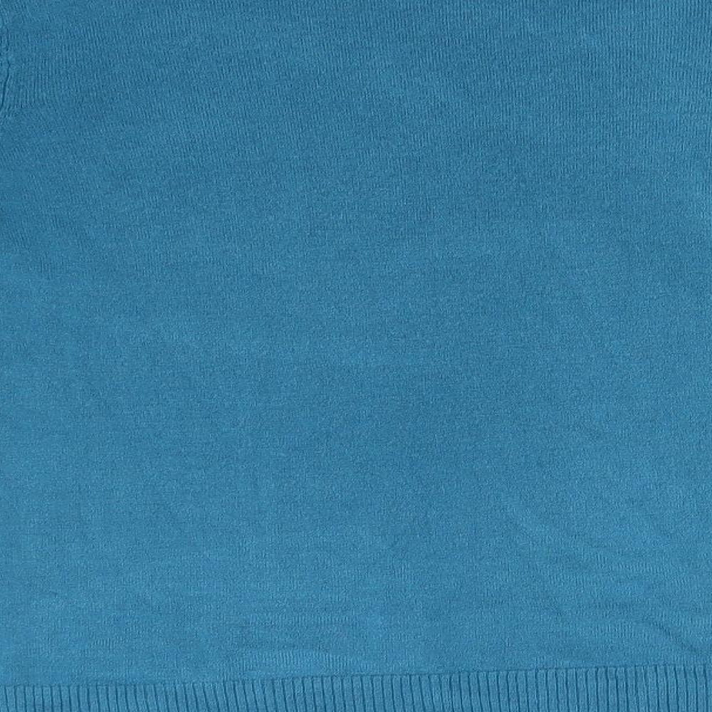 Marks and Spencer Womens Blue Roll Neck Acrylic Pullover Jumper Size 12