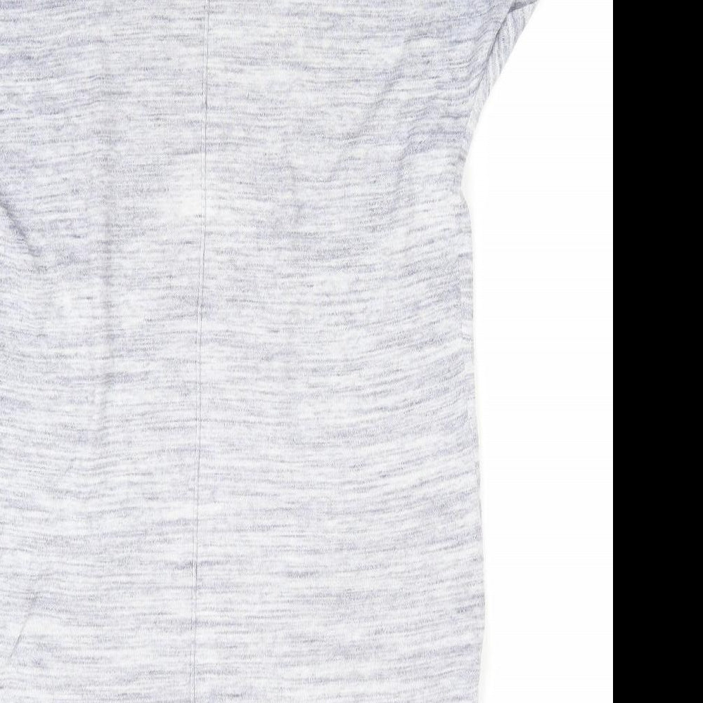 NEXT Womens Blue V-Neck Cotton Cardigan Jumper Size 6 - Vented Side Hems Longline Cardigan