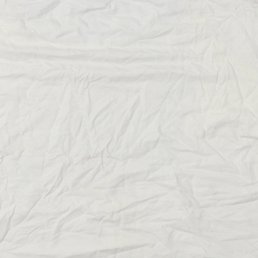 Primark Womens White Cotton Top Pyjama Top Size M - Bambi