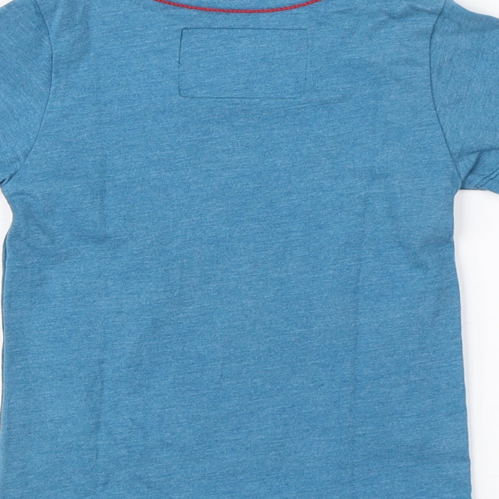 Kangaroo Boys Blue Cotton Basic T-Shirt Size S Round Neck