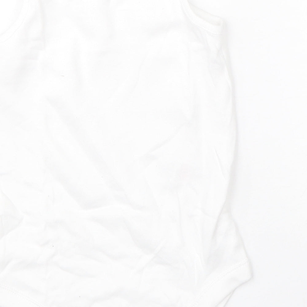 F&F Girls White Cotton Romper One-Piece Size 2-3 Years