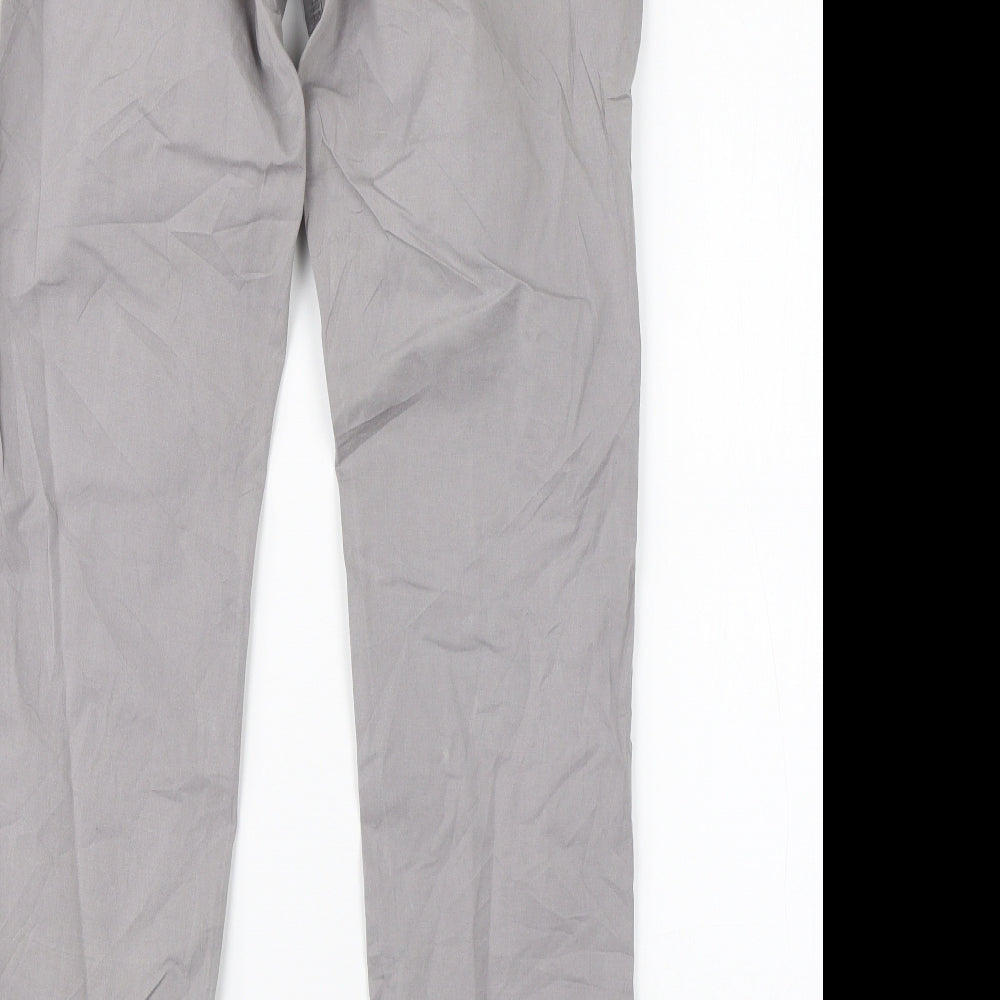 H&M Womens Ivory Cotton Dress Pants Trousers Size 10 L30 in Regular