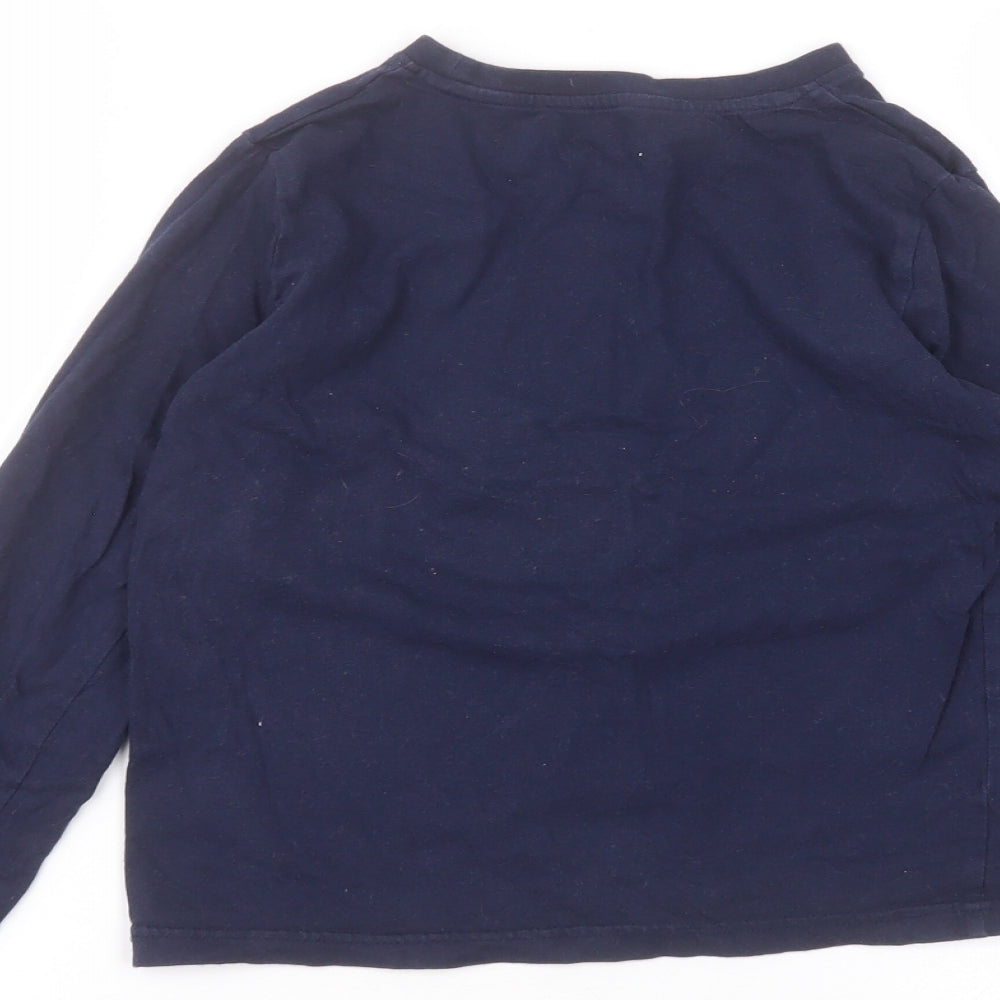 F&F Girls Blue Cotton Basic T-Shirt Size 8-9 Years Round Neck