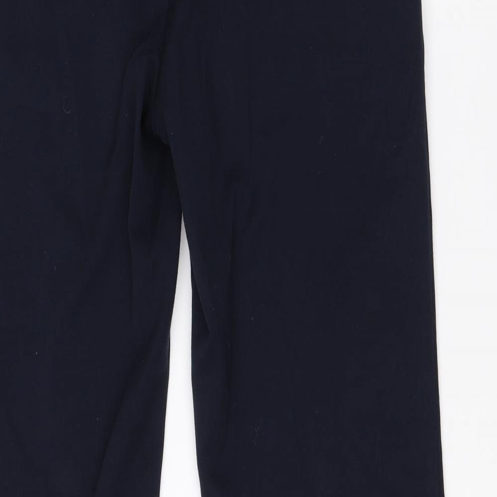 M&S Womens Blue Viscose Dress Pants Trousers Size 10 L28 in Regular