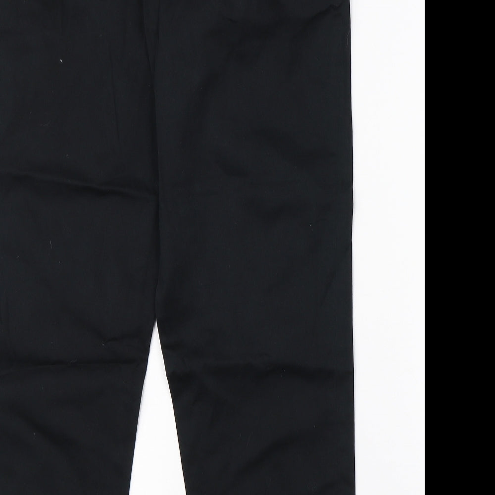 TU Womens Black Cotton Dress Pants Trousers Size 12 L22 in Regular