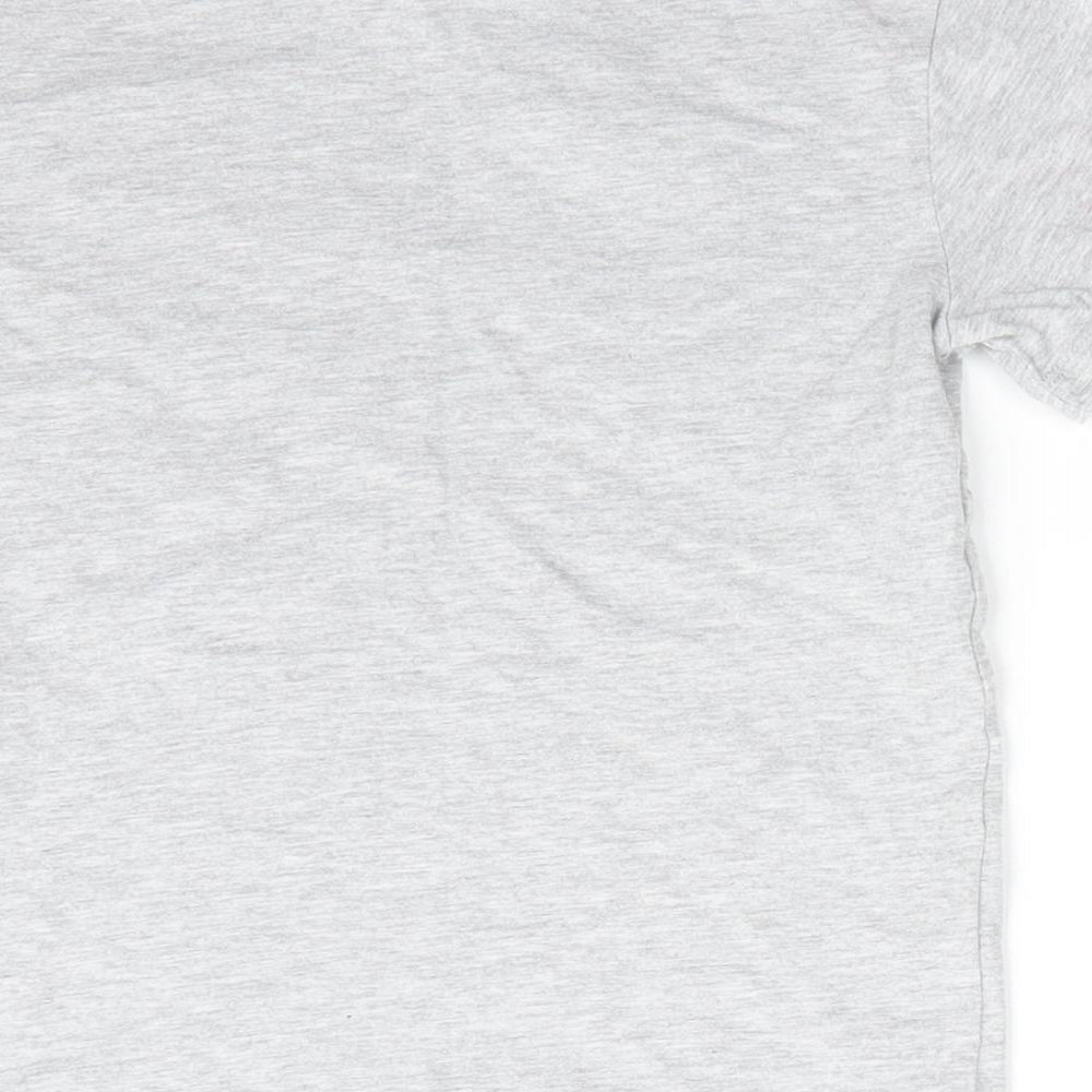 NEXT Boys Grey Cotton Basic T-Shirt Size 7 Years Round Neck - Light Grey mix