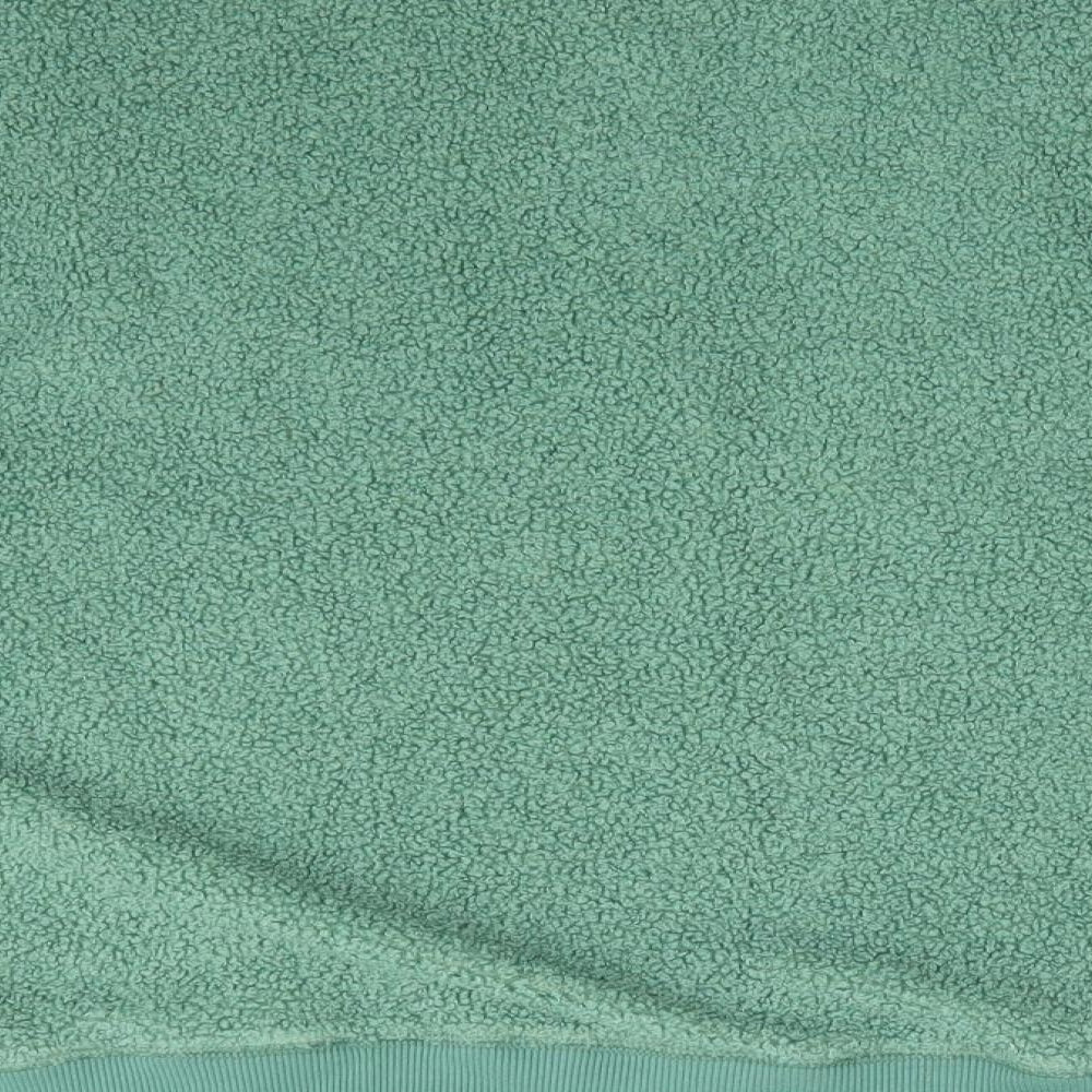 Topshop Womens Green High Neck Polyester Henley Jumper Size 8 - Faux Sheep Skin Effect