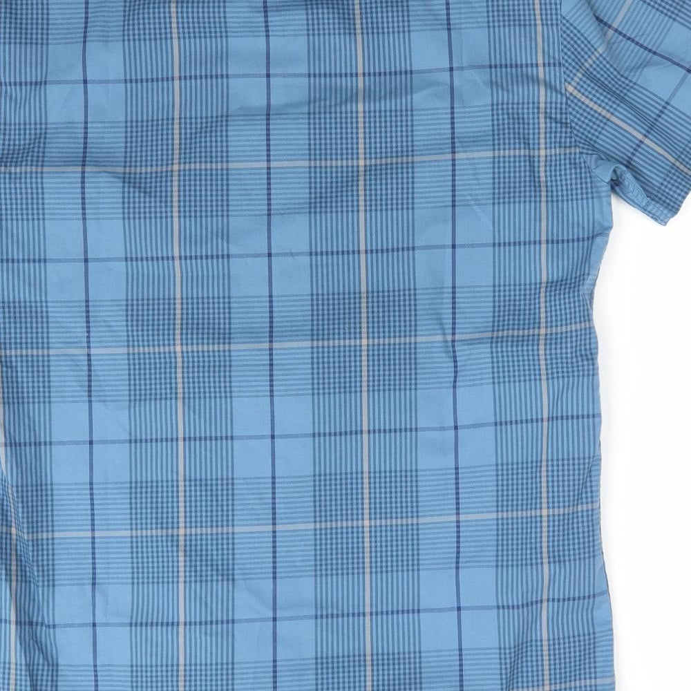 Jack & Jones Core Mens Blue Check Cotton Button-Up Size S Collared