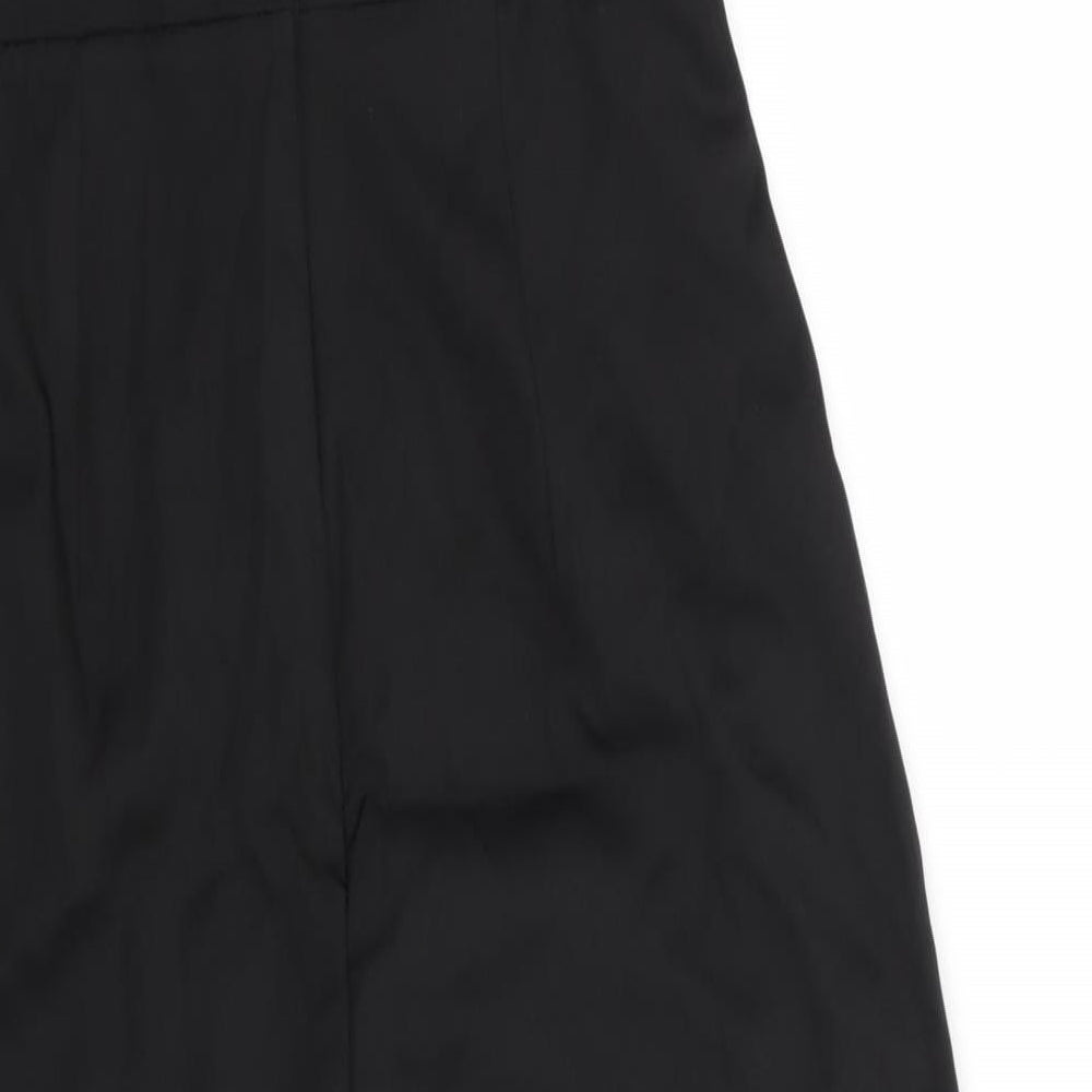 Boohoo Womens Black Polyester Jumpsuit One-Piece Size 8 L25 in - Back Zip Cross Over Straps Cropped