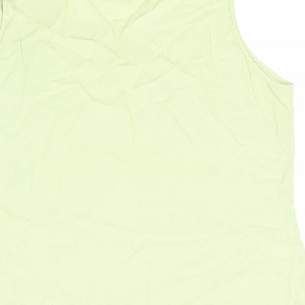 Amanda Brown Womens Green Viscose Basic Tank Size 12 Round Neck