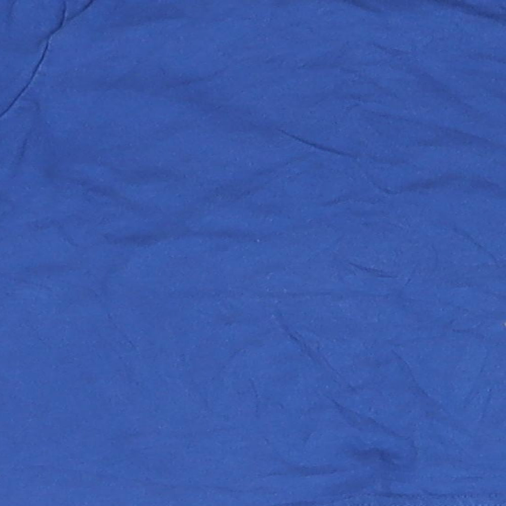 United Colors of Benetton Boys Blue Cotton Basic T-Shirt Size 2 Years Round Neck