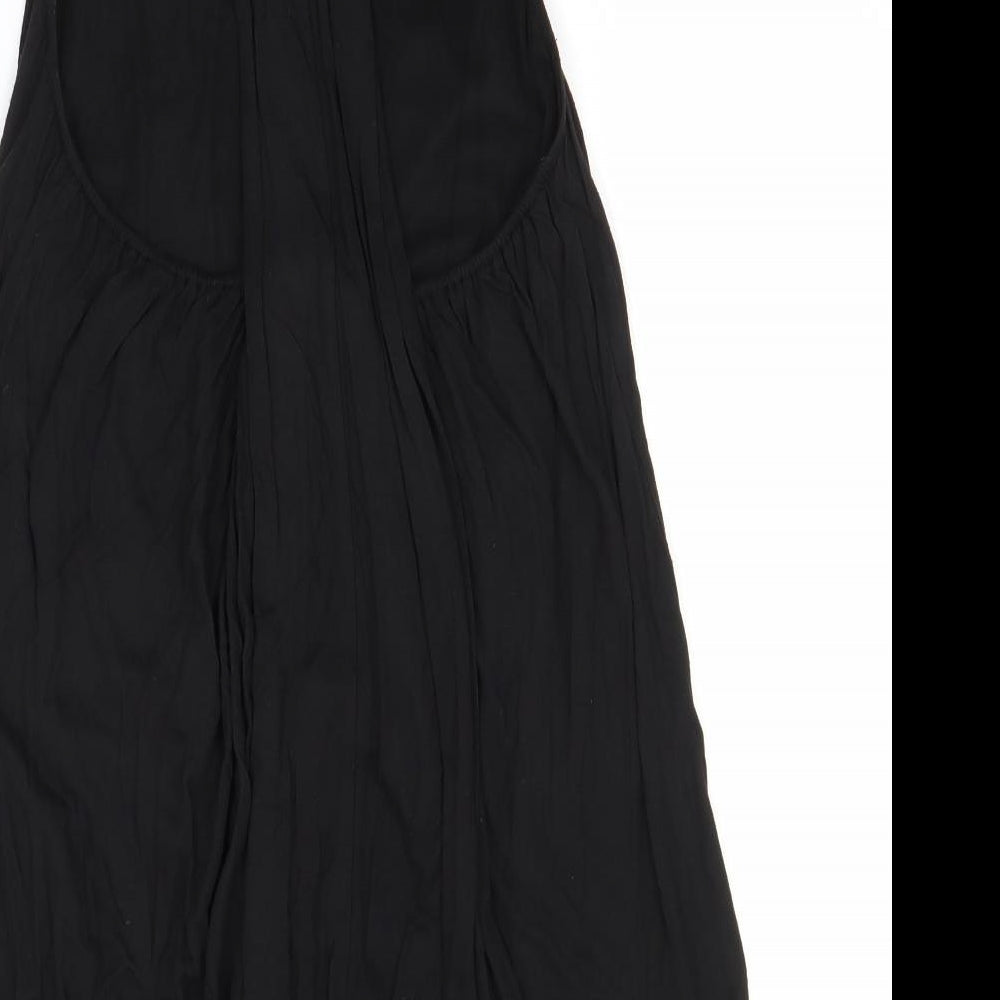 Red Herring Womens Black Viscose A-Line Size 14 Round Neck