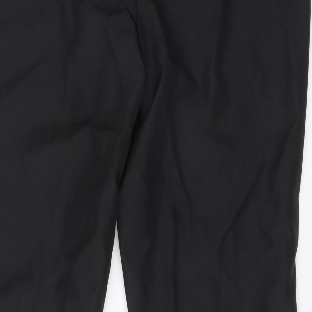 Preworn Womens Black Polyester Trousers Size 8 L29 in Regular