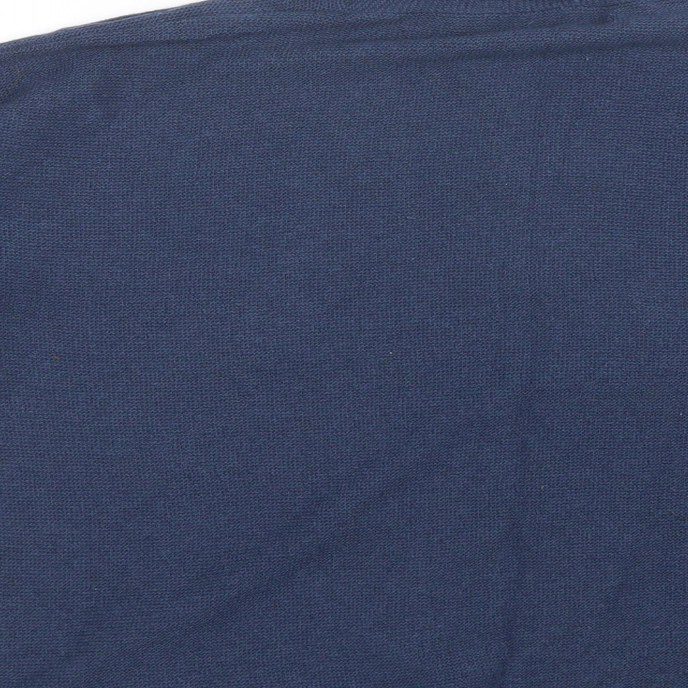 Carina Ricci Womens Blue V-Neck Acrylic Cardigan Jumper Size L