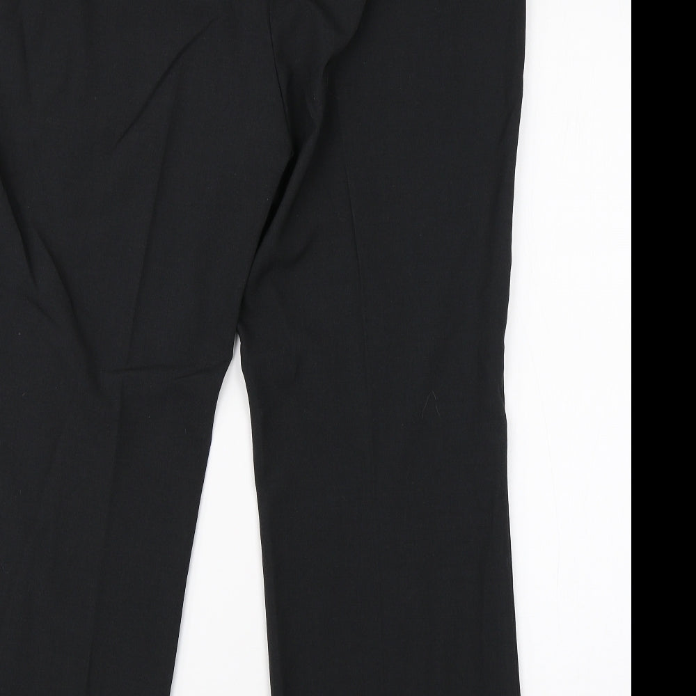M&S Womens Black Viscose Dress Pants Trousers Size 16 L26 in Regular