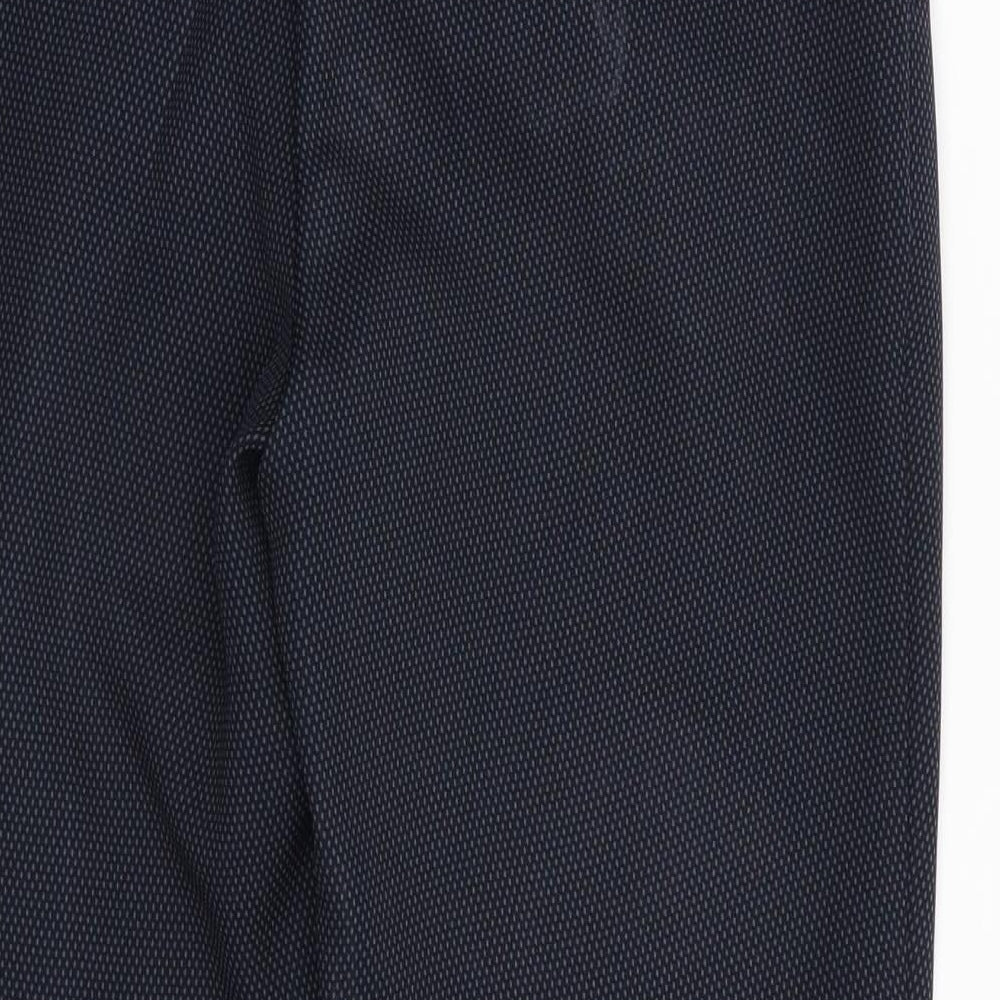 Dorothy Perkins Womens Blue Argyle/Diamond Polyester Cropped Trousers Size 8 L22.5 in Regular - Back Elastication Tiny Diamond Print