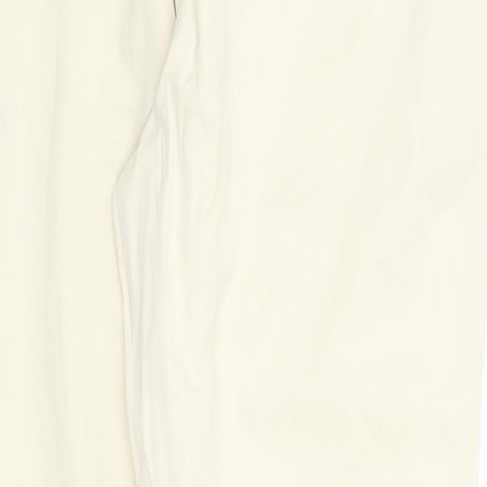 River Island Womens Yellow Cotton Chino Trousers Size 10 L28.5 in Regular - pale lemon yellow