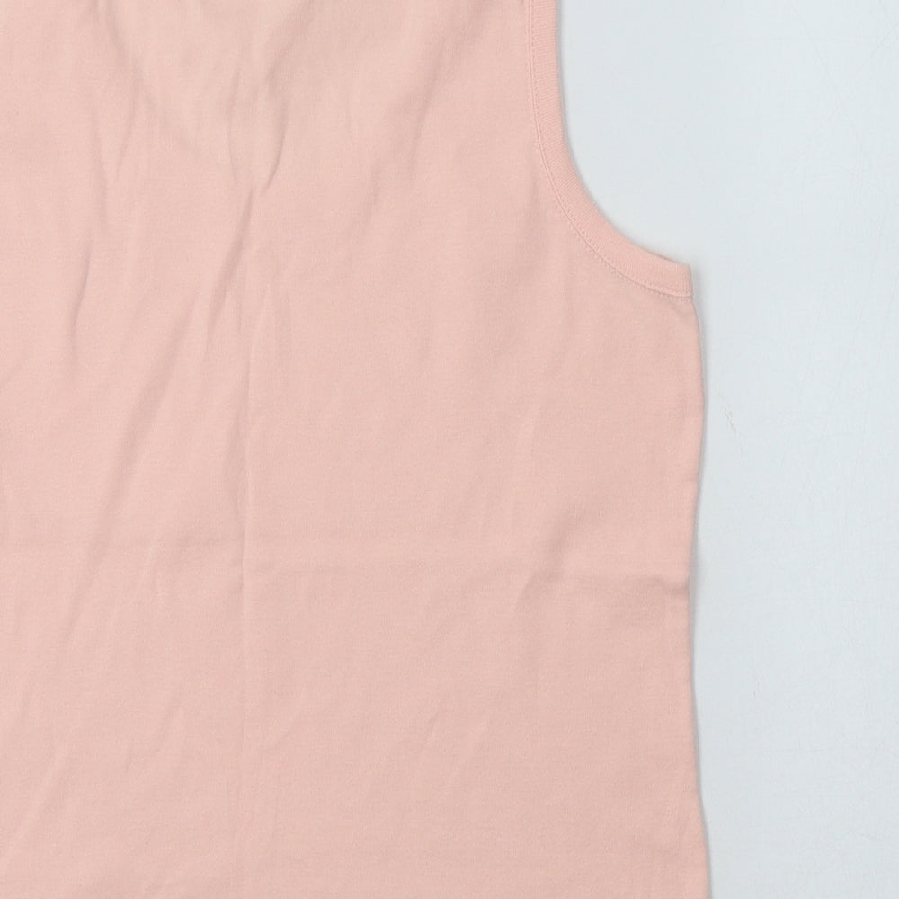 F&F Womens Pink Cotton Basic Tank Size 16 Scoop Neck