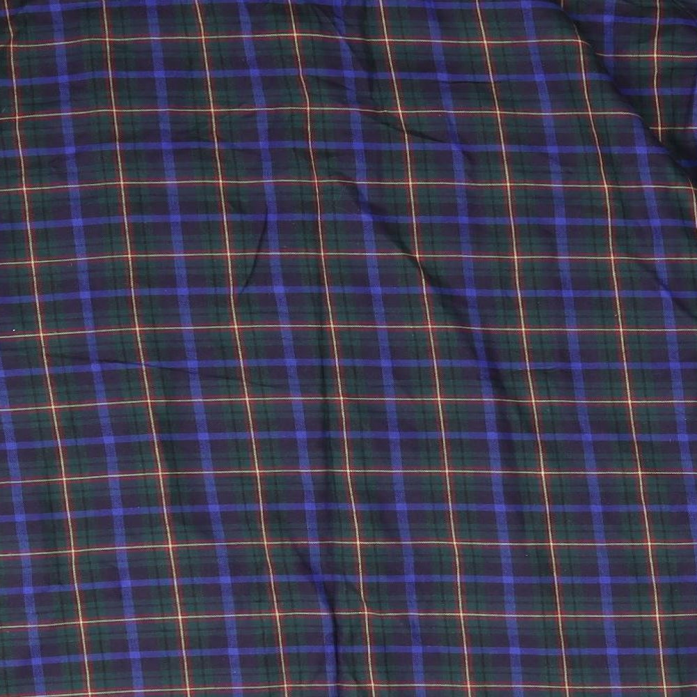Marks and Spencer Womens Green Check Cotton Pyjama Top Size 12 - Green Blue Red Yellow