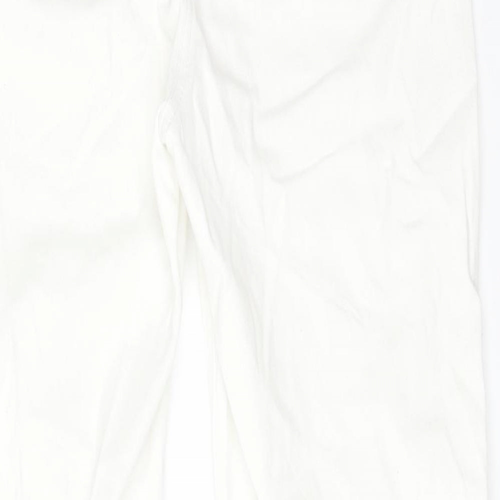 ALESSA W Womens White Cotton Straight Jeans Size 14 L28 in Regular