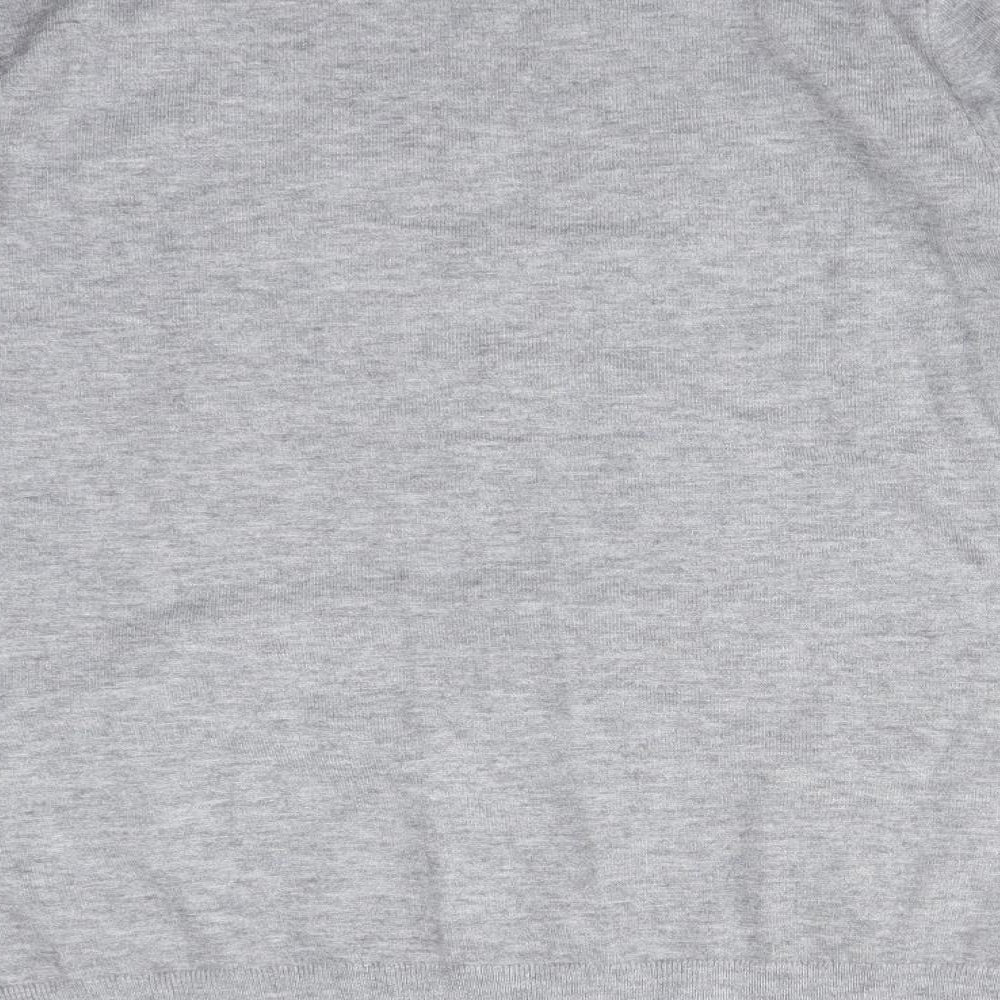 ELLIE B Womens Grey Viscose Basic T-Shirt Size L Crew Neck - CHRISTMAS