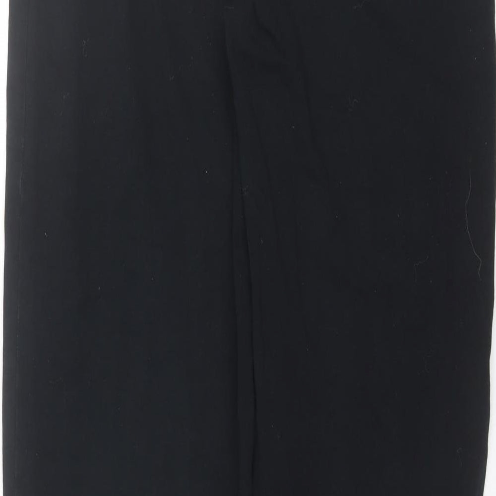 Marks and Spencer Womens Black Cotton Trousers Size 10 L29 in Regular