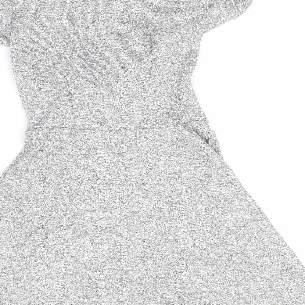 Preworn Girls Silver A-Line Round Neck