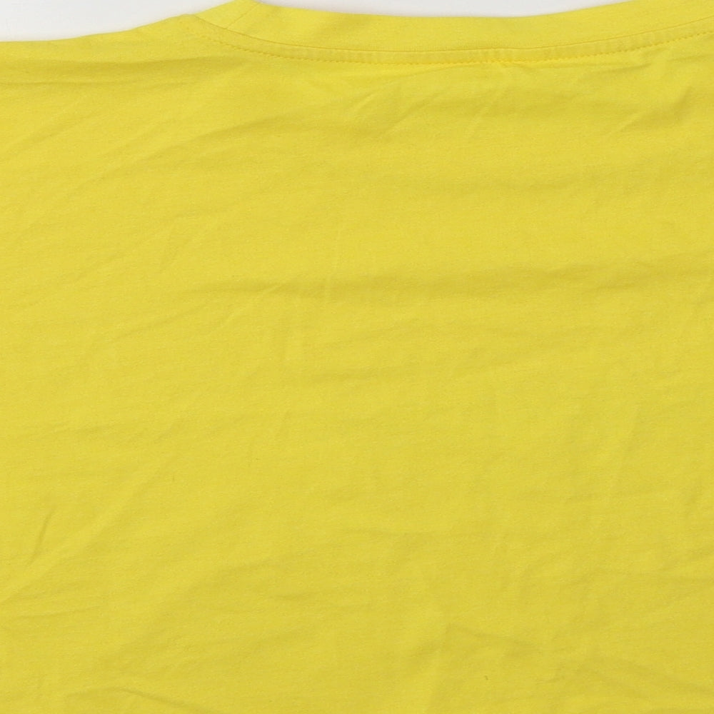 George Womens Yellow Cotton Cropped T-Shirt Size 12 Crew Neck - San Francisco
