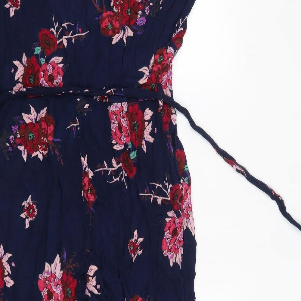 Patrons of Peace Womens Multicoloured Floral Viscose Jumpsuit One-Piece Size L L20 in