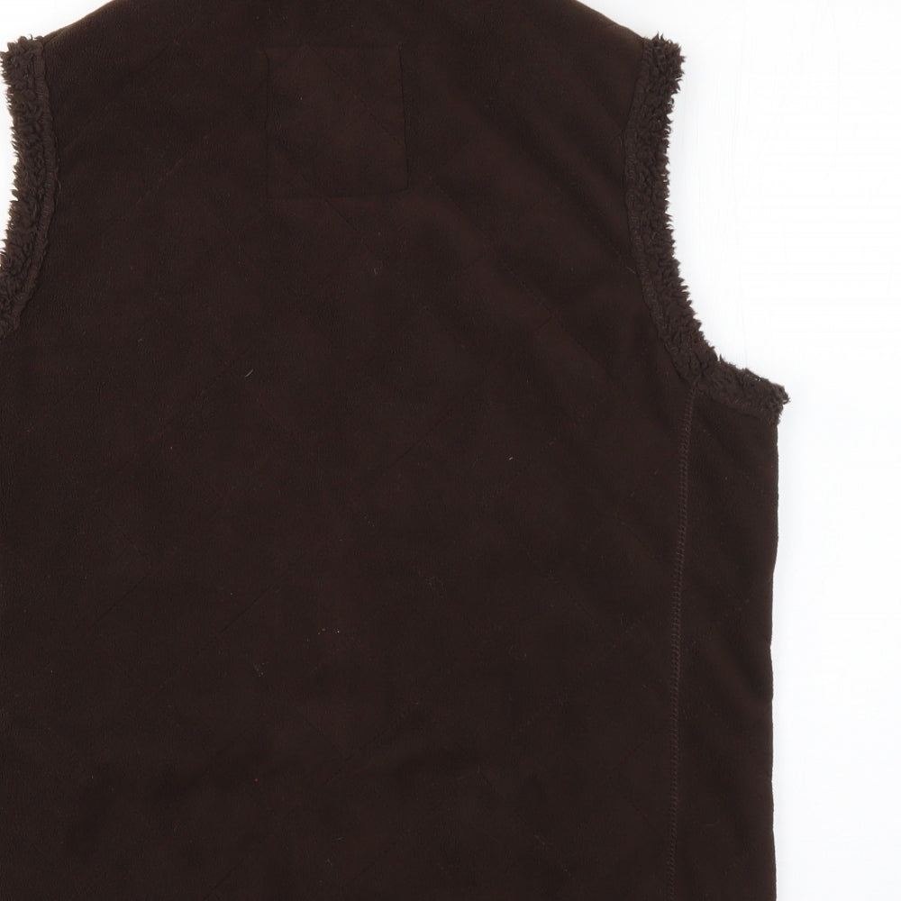 Tue Womens Brown Gilet Coat Size 14
