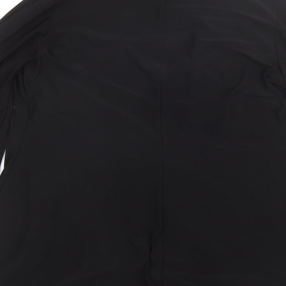 Nicole Collection Womens Black Collared Polyester Shrug Jumper Size M