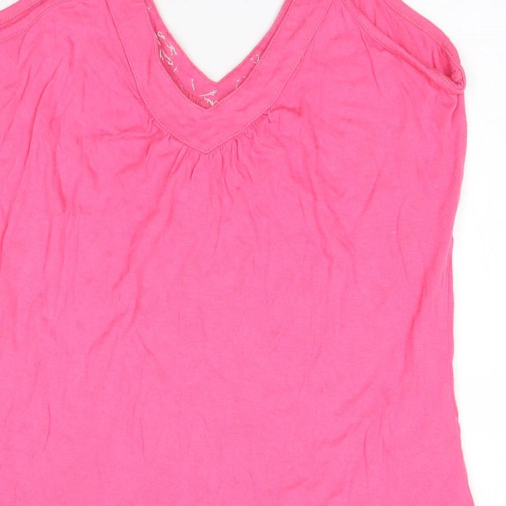 Zingara Womens Pink Viscose Camisole Blouse Size L V-Neck