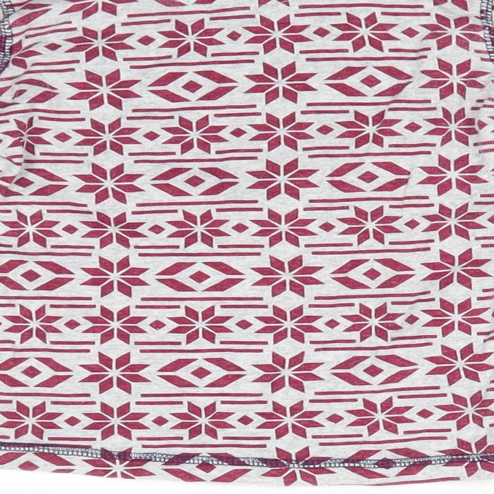 TU Boys Grey Geometric Cotton Pyjama Top Size 6-7 Years - Red Print Mock elbow pads