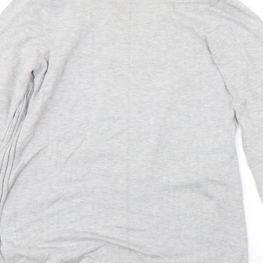 BHS Womens Grey Collared Viscose Cardigan Jumper Size 12